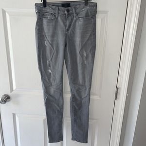 Vince Dylan Skinny Jeans Gray Distressed‎ Denim Women Size 27